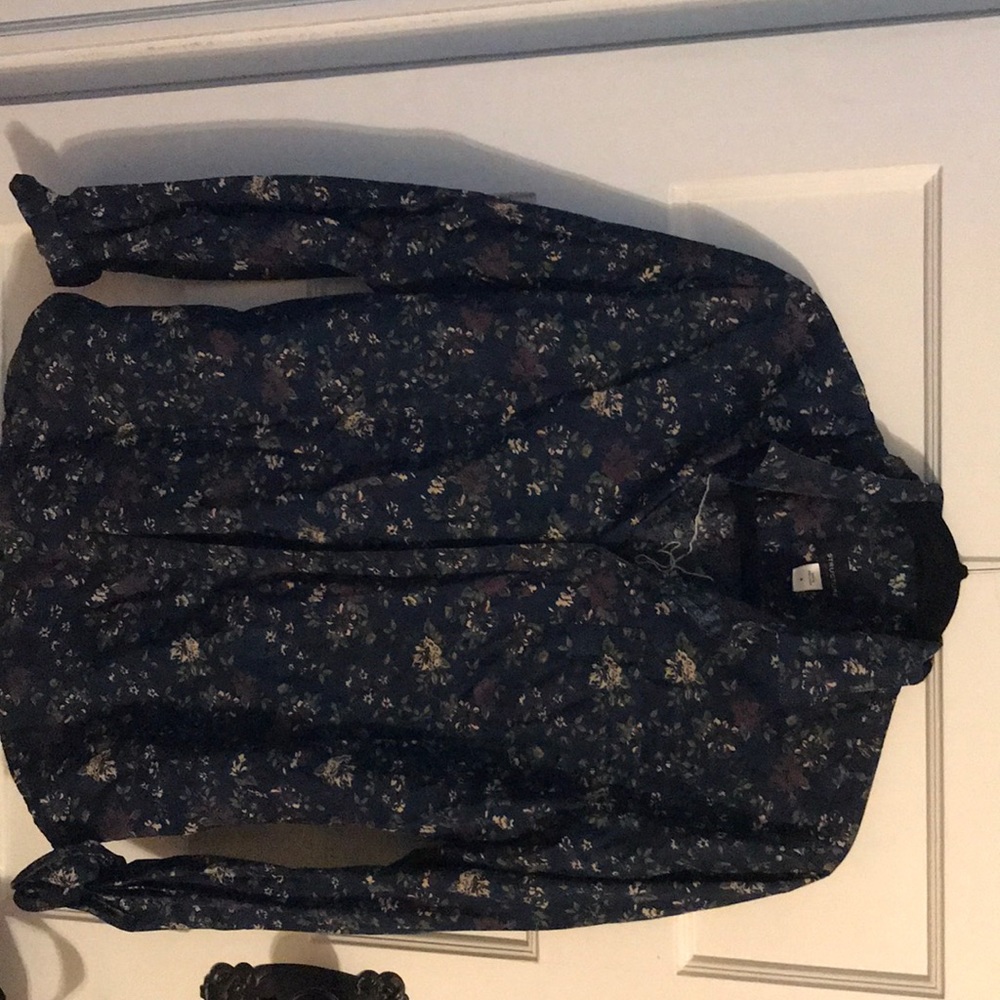Slim Fit Cotton Floral Button Up Long Sleeve Shirt